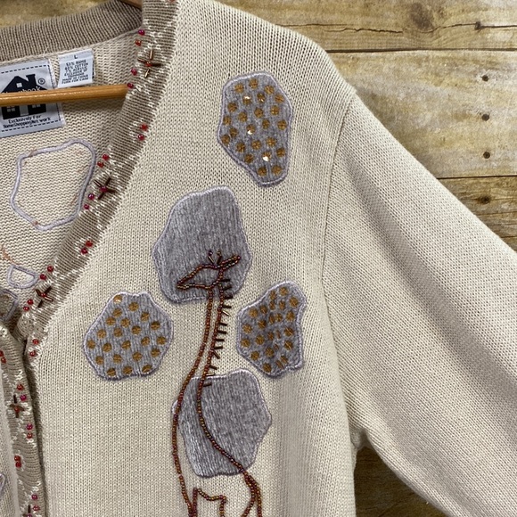 Vintage Storybook Knits cardigan sweater called Giraffe Language size large - Picture 6 of 11